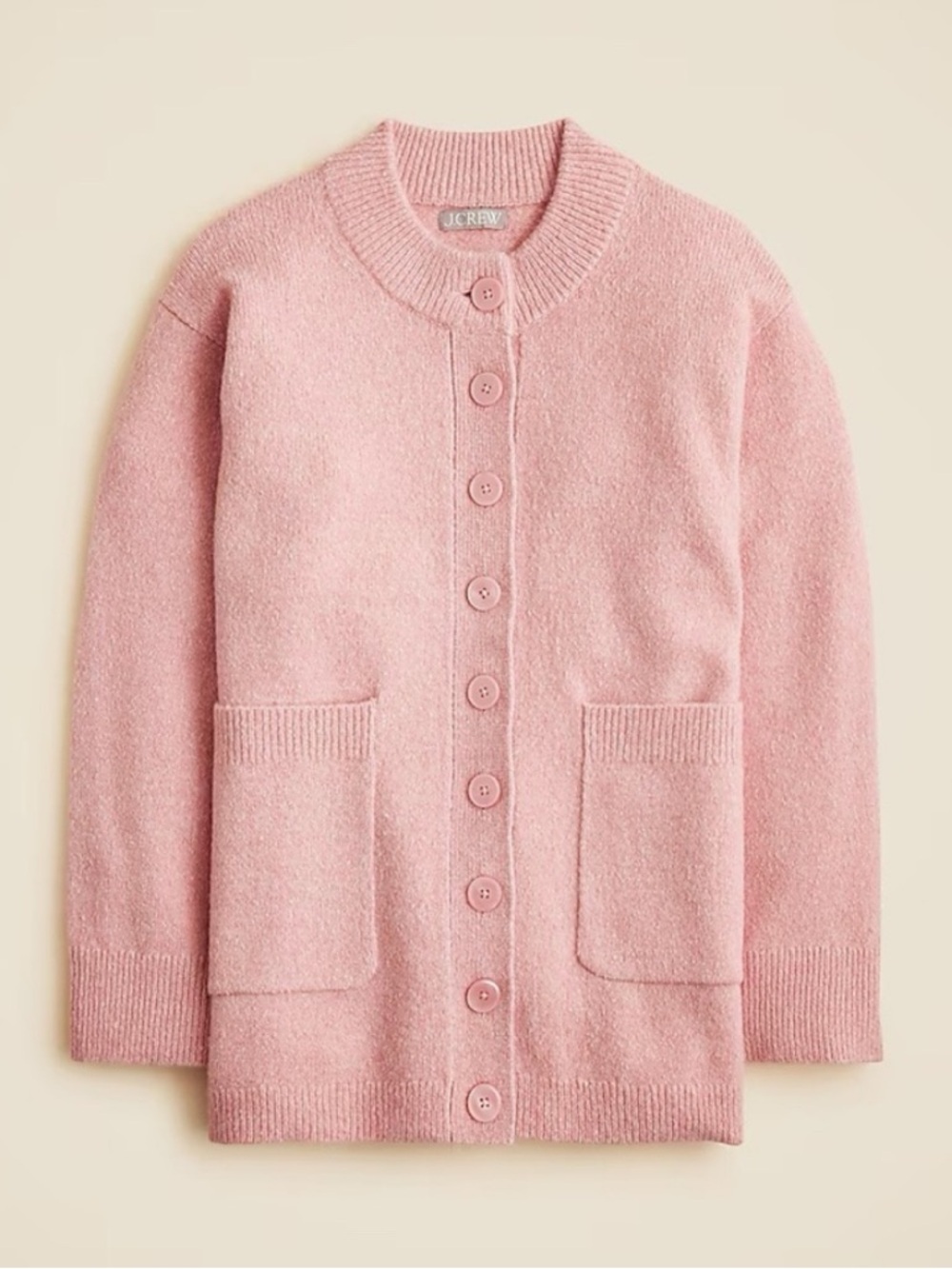 J.Crew Dusty Rose Oversized Milano Stitch Wool Alpaca Blend Cardigan Size Medium